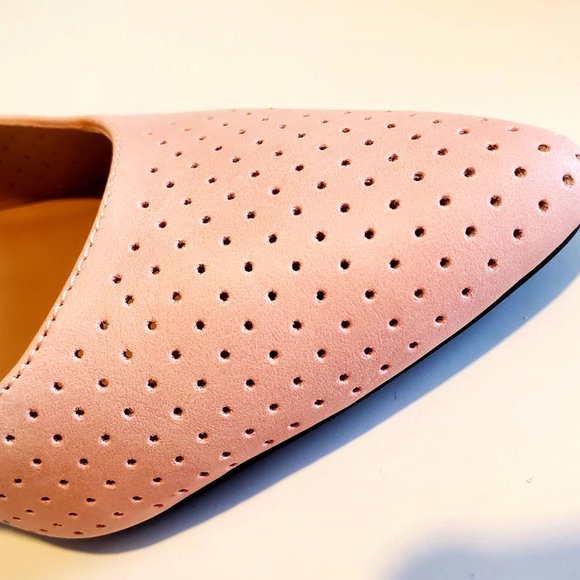 NIB * PINK Heeled Sandal Shoes Perforated Design Barbiecore Office Wedding guest - Picture 6 of 7